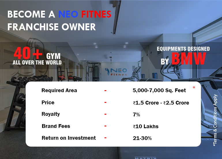 NEO Fitnes Gym Franchise Plan ( 2Cr to 3Cr)